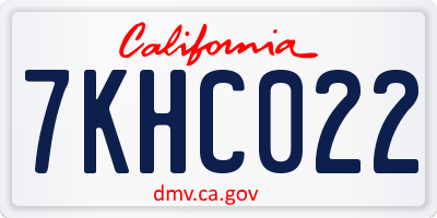 CA license plate 7KHC022