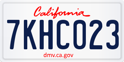 CA license plate 7KHC023