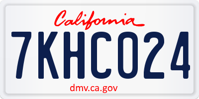 CA license plate 7KHC024