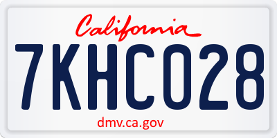 CA license plate 7KHC028