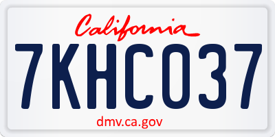 CA license plate 7KHC037