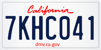 CA license plate 7KHC041