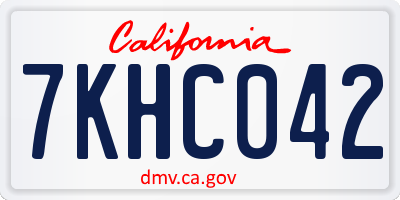 CA license plate 7KHC042