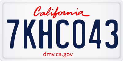 CA license plate 7KHC043