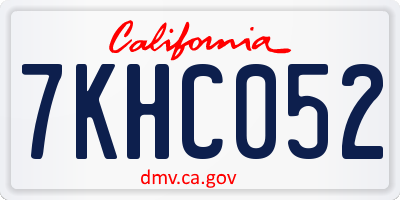 CA license plate 7KHC052