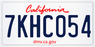 CA license plate 7KHC054