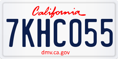 CA license plate 7KHC055