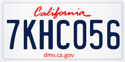 CA license plate 7KHC056