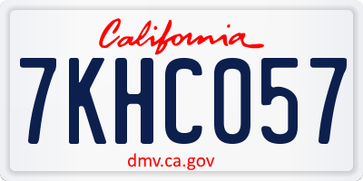 CA license plate 7KHC057