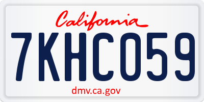 CA license plate 7KHC059