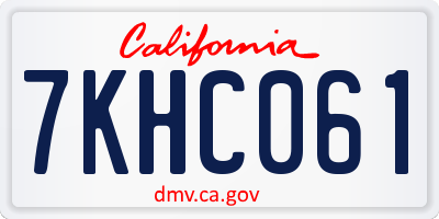 CA license plate 7KHC061