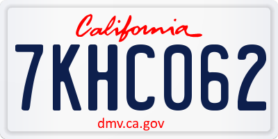 CA license plate 7KHC062