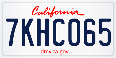 CA license plate 7KHC065