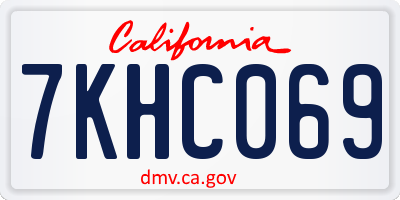 CA license plate 7KHC069