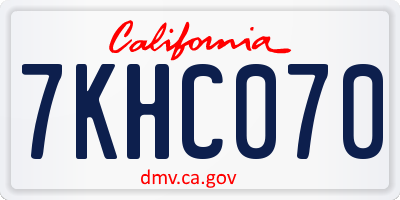 CA license plate 7KHC070