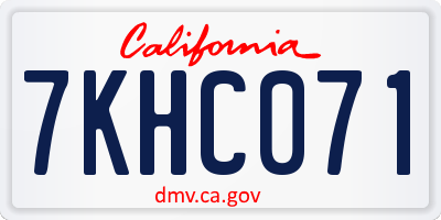 CA license plate 7KHC071