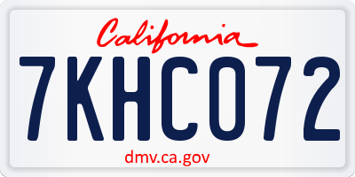 CA license plate 7KHC072
