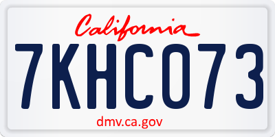 CA license plate 7KHC073