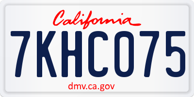 CA license plate 7KHC075