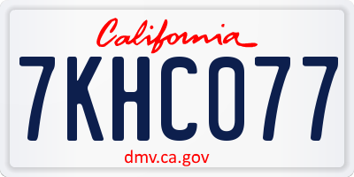CA license plate 7KHC077