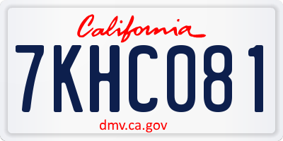 CA license plate 7KHC081
