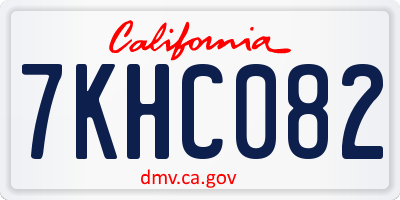 CA license plate 7KHC082