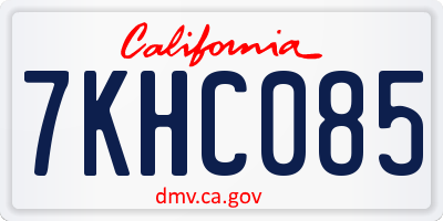 CA license plate 7KHC085