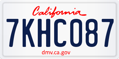 CA license plate 7KHC087