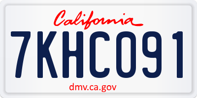 CA license plate 7KHC091