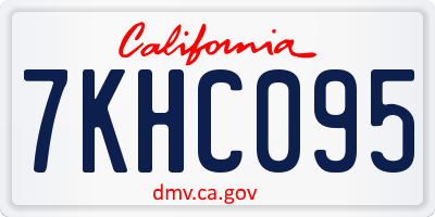 CA license plate 7KHC095