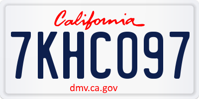CA license plate 7KHC097