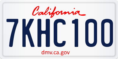 CA license plate 7KHC100