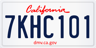 CA license plate 7KHC101