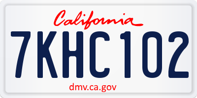 CA license plate 7KHC102