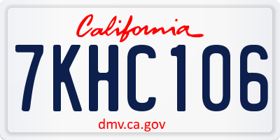 CA license plate 7KHC106