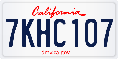 CA license plate 7KHC107