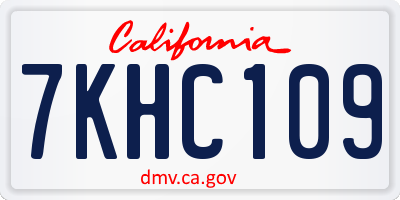 CA license plate 7KHC109