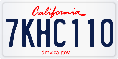 CA license plate 7KHC110