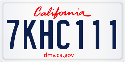 CA license plate 7KHC111