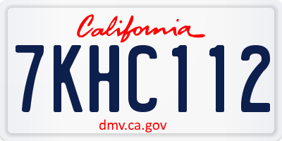 CA license plate 7KHC112