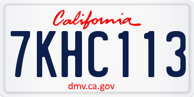 CA license plate 7KHC113