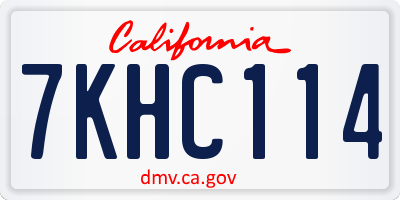CA license plate 7KHC114