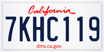CA license plate 7KHC119