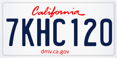 CA license plate 7KHC120