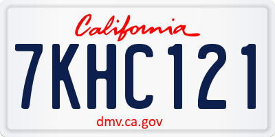 CA license plate 7KHC121