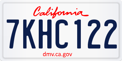 CA license plate 7KHC122