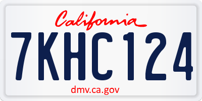CA license plate 7KHC124