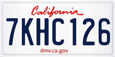 CA license plate 7KHC126