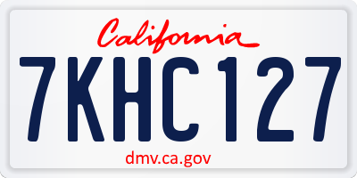 CA license plate 7KHC127