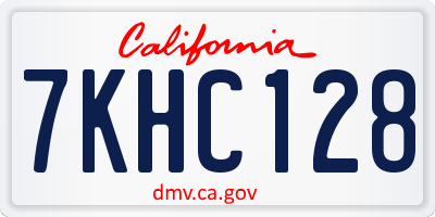 CA license plate 7KHC128